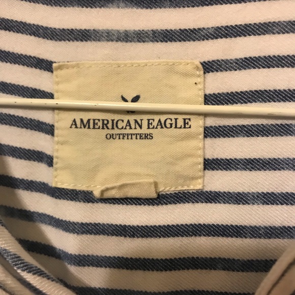 AMERICAN EAGLE STRIPED BUTTON UP SHIRT - Picture 5 of 6